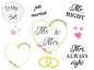 Mobile Preview: Hochzeits Set Mr. & Mrs - doodle Stickdateien